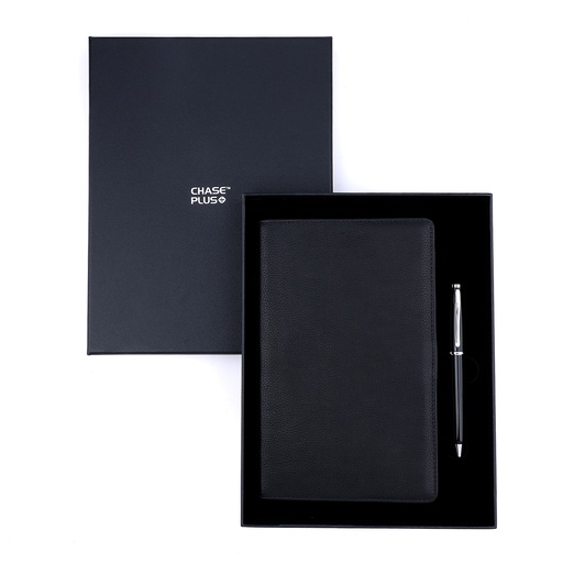 CHASE PLUS Business Gift Set Leather Notebook and Pen