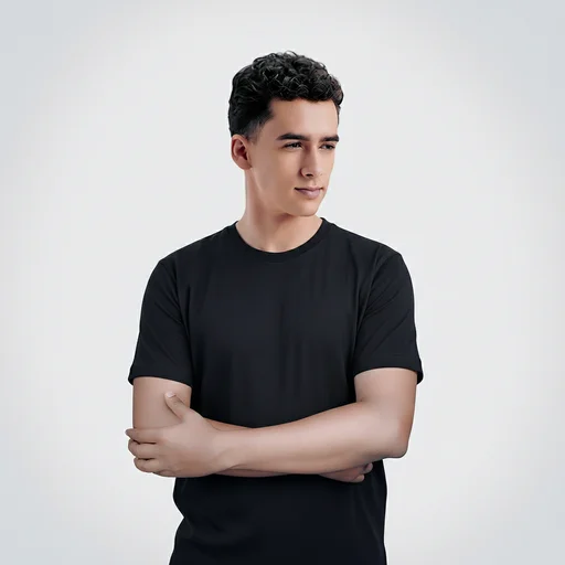 AGGERT Round Neck T-Shirt SUPIMA MERCERISED Cotton 200 GSM Black