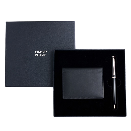 [CMB8855-3] CHASE PLUS Business Gift Set- Premio BCH and Lexer Black Rosegold Pen