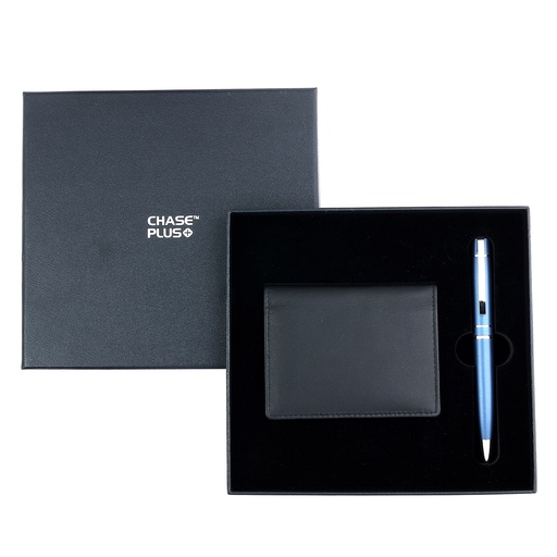 [CMB8850-4] CHASE PLUS Business Gift Set- Premio BCH and Kanora Matt Blue Pen