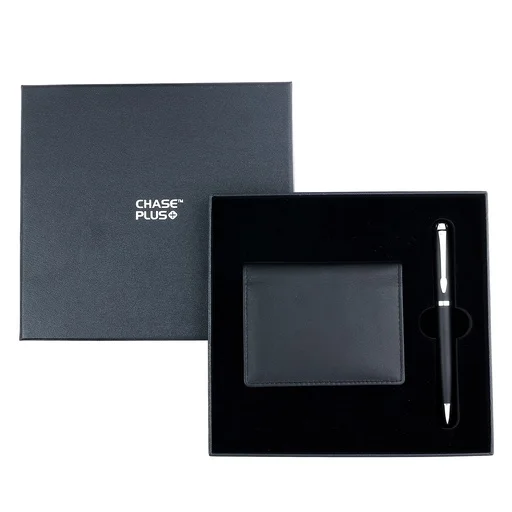 CHASE PLUS Business Gift Set- Premio BCH and Libro Matt Black Pen 