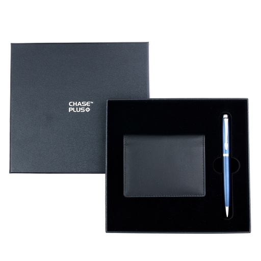 [CMB8845-4] CHASE PLUS Business Gift Set- Premio BCH and Libro Matt Blue Pen