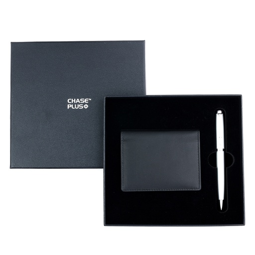 [CMB8845-5] CHASE PLUS Business Gift Set- Premio BCH and Libro Matt Silver Pen