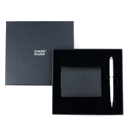 [CMB8848-5] CHASE PLUS Business Gift Set- Retso BCH and Libro Matt Silver Pen