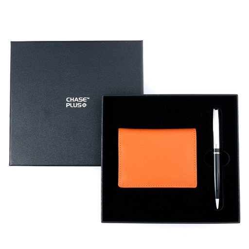 [CMB8851-3] CHASE PLUS Business Gift Set- Bristol BCH and Kanora Black Chrome Pen