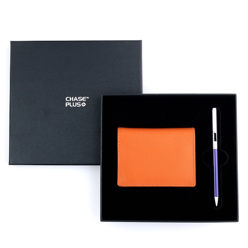 [CMB8841-2] CHASE PLUS Business Gift Set- Bristol BCH and Danza Blue Chrome Pen