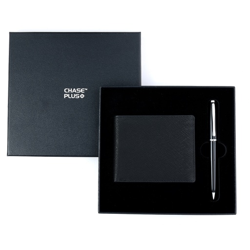 [CMB8827-1] CHASE PLUS Business Gift Set-Glasgow Men's Wallet and Lexer Gun Metal Pen
