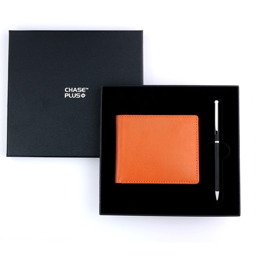 [CMB8811-1] CHASE PLUS Business Gift Set-Bristol Men's Wallet and Danza Matt Black Pen 