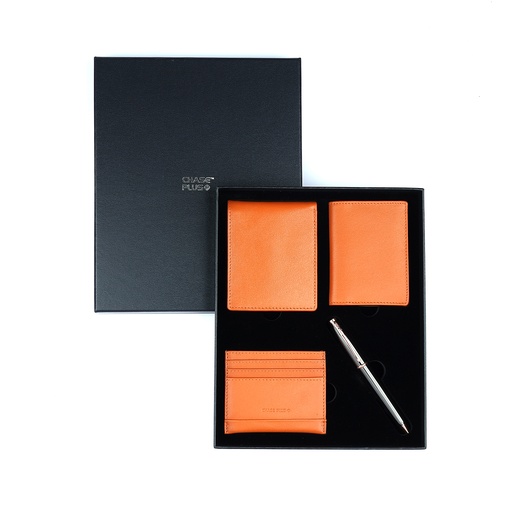 [CMB88912-1] CHASE PLUS Business Gift Set Bristol Men's Wallet, Credit Card Holder, BCH and Lexer Gun Metal Pen
